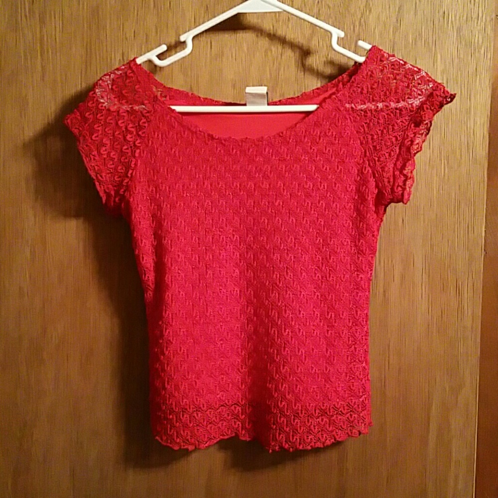 Red lace top